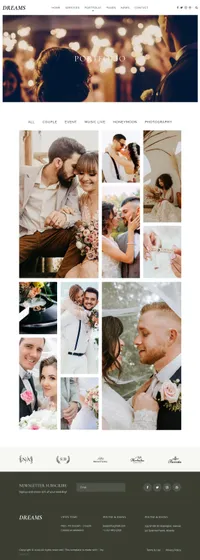 weddingdreams mini website template desktop screenshot