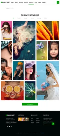 phozogy mini website template desktop screenshot