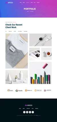 breed2 mini website template desktop screenshot