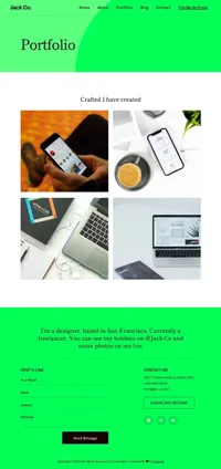 jackco mini website template desktop screenshot