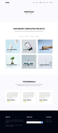 ronin mini website template desktop screenshot