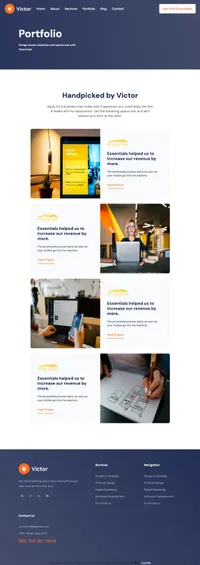 victor mini website template desktop screenshot