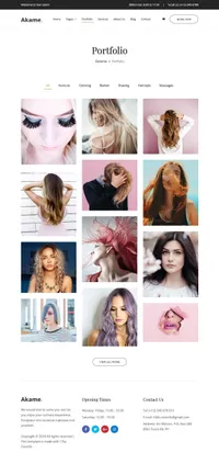 akame mini website template desktop screenshot