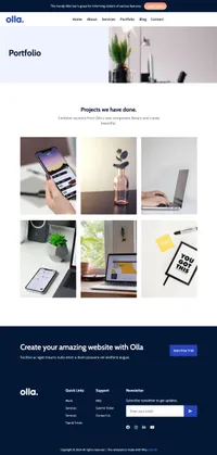 olla mini website template desktop screenshot
