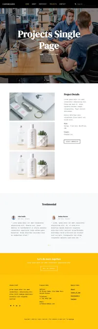 cardboard mini website template desktop screenshot