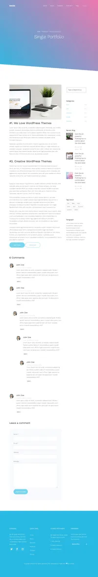 racks mini website template desktop screenshot