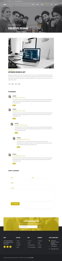 eroo mini website template desktop screenshot