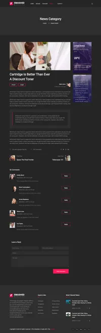 smashed mini website template desktop screenshot