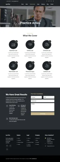 lawfirm mini website template desktop screenshot