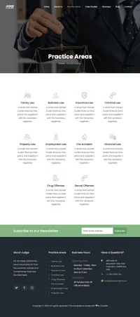 judge mini website template desktop screenshot