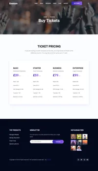 eventure mini website template desktop screenshot