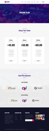 umeet mini website template desktop screenshot