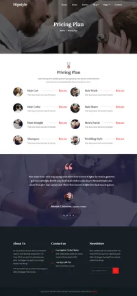 hipstyle mini website template desktop screenshot