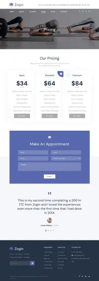 zogin mini website template desktop screenshot