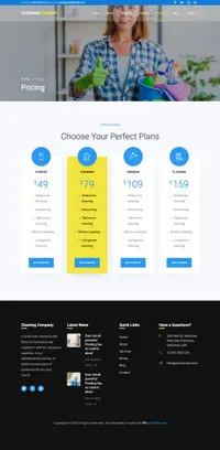 cleaning-company mini website template desktop screenshot