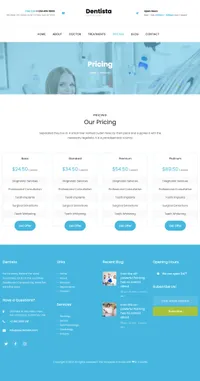 dentista mini website template desktop screenshot