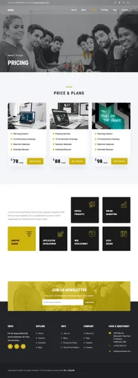 eroo mini website template desktop screenshot