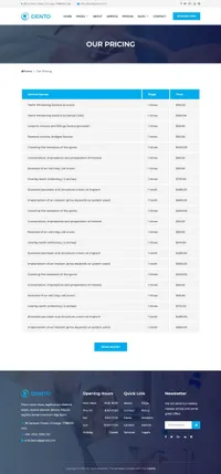 dento mini website template desktop screenshot