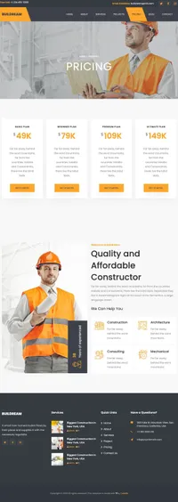 buildream mini website template desktop screenshot