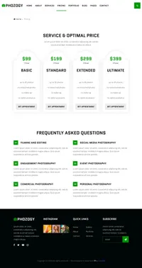 phozogy mini website template desktop screenshot