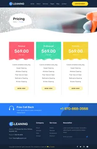 cleaning mini website template desktop screenshot