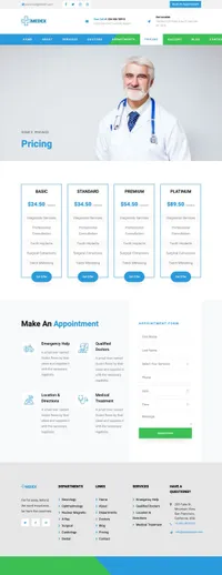 medex mini website template desktop screenshot