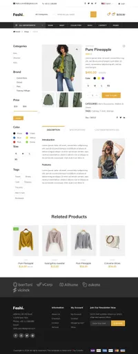 fashi mini website template desktop screenshot