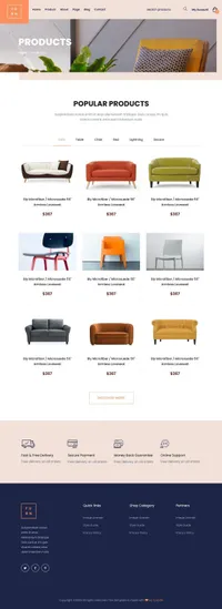 furn mini website template desktop screenshot