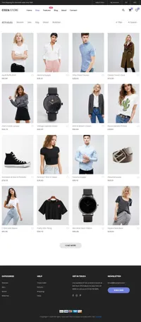 coza-store mini website template desktop screenshot