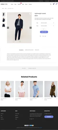 coza-store mini website template desktop screenshot