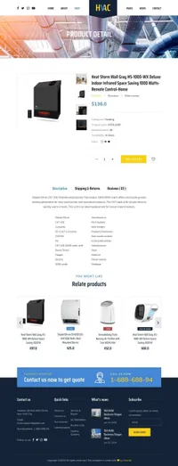 hvacompany mini website template desktop screenshot