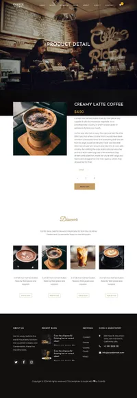 coffee mini website template desktop screenshot