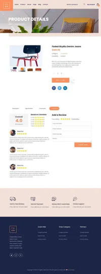 furn mini website template desktop screenshot