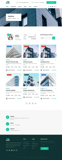 aler mini website template desktop screenshot