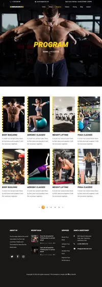 endurance mini website template desktop screenshot