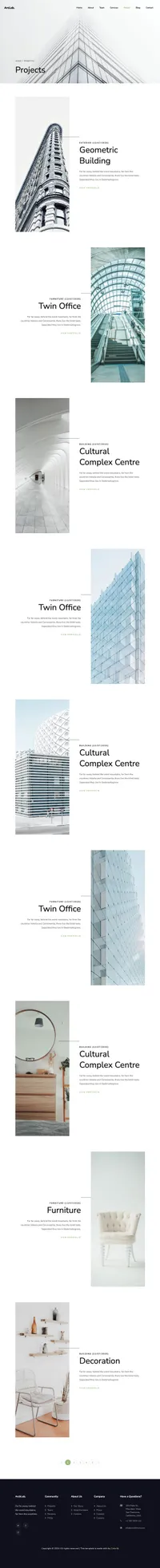 archlab mini website template desktop screenshot