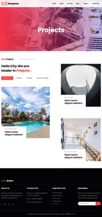 dreamrs mini website template desktop screenshot