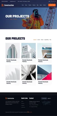 constructioncompany mini website template desktop screenshot