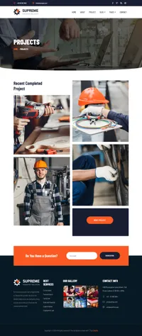 supreme mini website template desktop screenshot