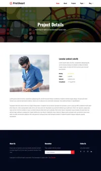 proshoot mini website template desktop screenshot