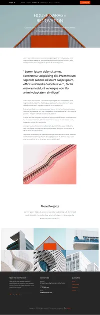 hexa mini website template desktop screenshot