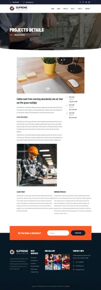 supreme mini website template desktop screenshot