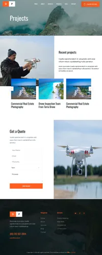 dronephotography mini website template desktop screenshot
