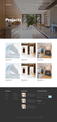 interior-design mini website template desktop screenshot