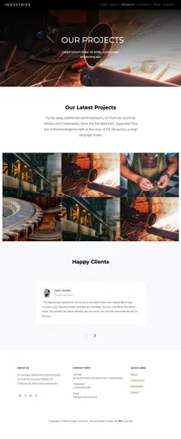 industries mini website template desktop screenshot