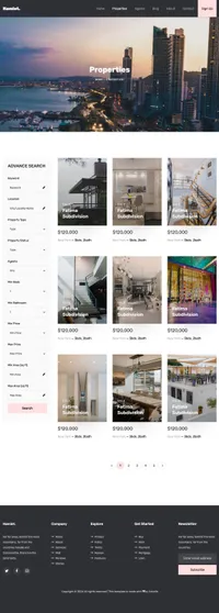 hamlet mini website template desktop screenshot