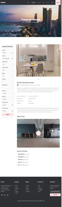hamlet mini website template desktop screenshot