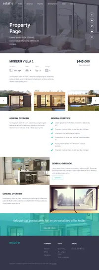 estate mini website template desktop screenshot