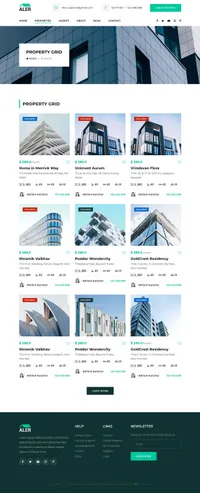 aler mini website template desktop screenshot