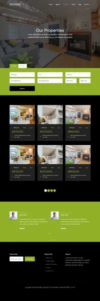 realtors mini website template desktop screenshot